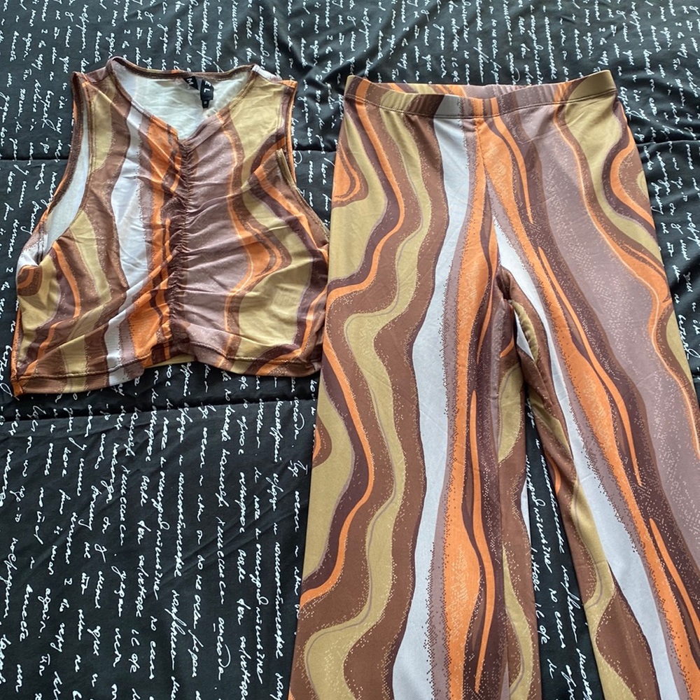 Motel Rocks Iris Birka Top and Pant in Earth Sz S
